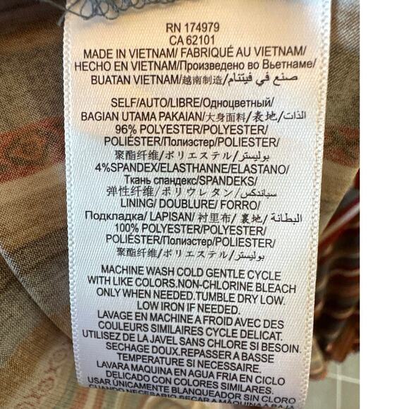 BCBGeneration Multicolored Striped Keyhole Faux Wrap Maxi Dress Size Medium - Picture 8 of 8